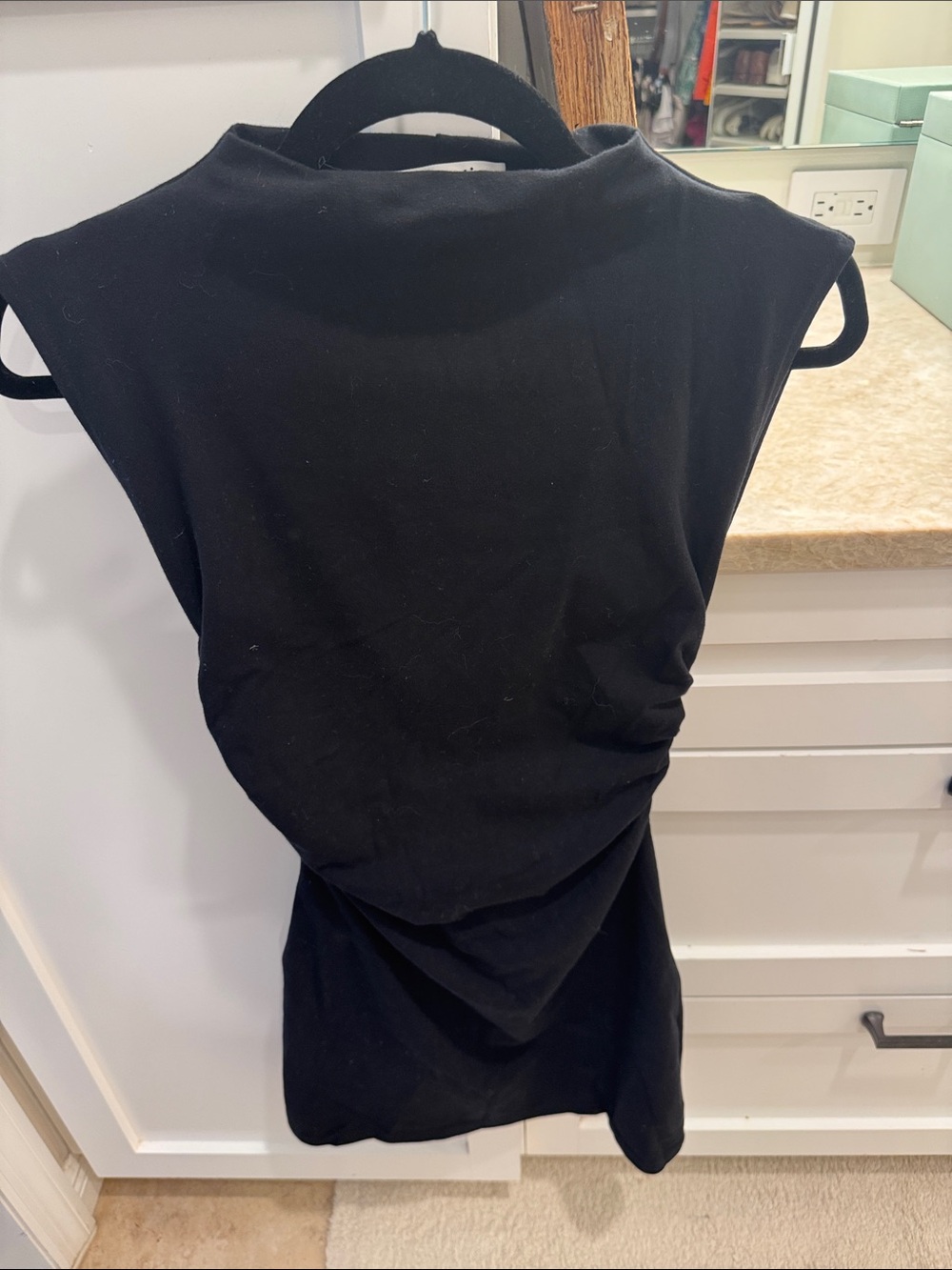 Reformation Sleeveless Black Draped Women's dress